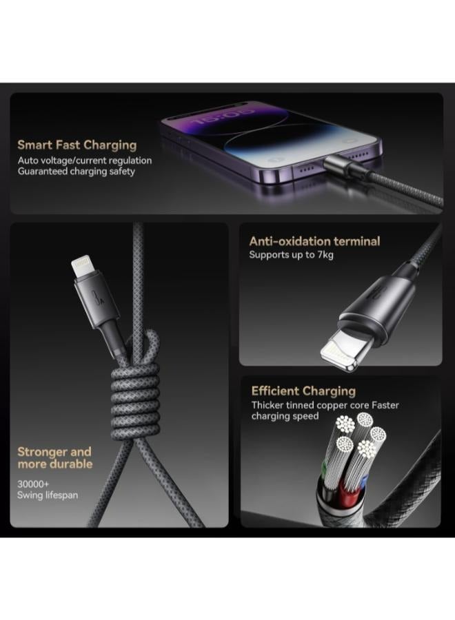 JOYROOM S-A50 3A 480Mbps Fast Charging Cable, USB-A to 8 Pin Cable, Length: 1.2m (Dark Grey) Grey - Image 5