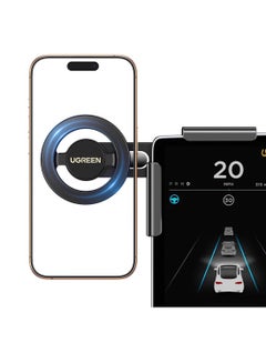 يو جرين حامل هاتف سيارة تيسلا ماجسيف لهاتف iPhone 16 Pro Max، ملحقات تيسلا Model 3 2024، ملحقات تيسلا Model Y، يدور 360 درجة، مناسب للشاشة، مغناطيسي، حامل سيارة Magsafe، جميع الهواتف، 14/15، إلخ أسود  - Image 1