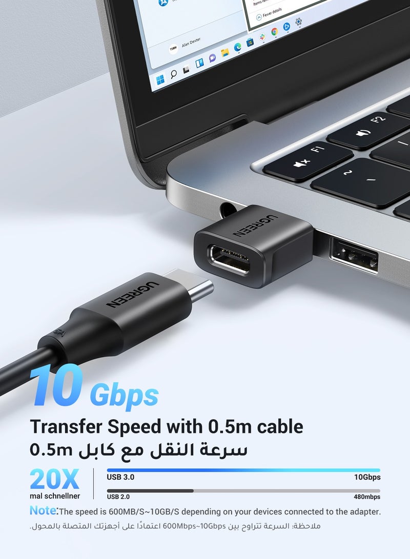 Ugreen USB C to USB Adapter【10Gbps】Type C to USB, USB to USB C Adapter, USB C Female to USB A Male Adapter, Type C to USB Converter for iPad Pro Air, iPhone14 Pro Max,Galaxy S23 S24 Ultra, 2Pack Black  - Image 2