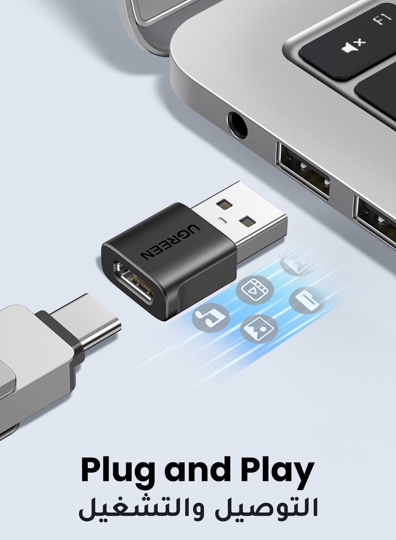 USB C to USB Adapter【10Gbps】Type C to USB, USB to USB C Adapter, USB C Female to USB A Male Adapter, Type C to USB Converter for iPad Pro Air, iPhone14 Pro Max,Galaxy S23 S24 Ultra, 2Pack Black