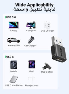 يو جرين محول USB C إلى USB 【10 جيجابت في الثانية】نوع C إلى USB، محول USB إلى USB C، محول USB C أنثى إلى USB A ذكر، محول من النوع C إلى USB لجهاز آيباد برو اير، ايفون16 برو ماكس، جوالكسي S25 S24 اترا، عبوتان  - Image 4