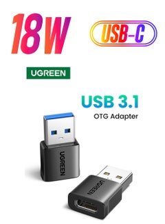 يو جرين محول USB C إلى USB 【10 جيجابت في الثانية】نوع C إلى USB، محول USB إلى USB C، محول USB C أنثى إلى USB A ذكر، محول من النوع C إلى USB لجهاز آيباد برو اير، ايفون16 برو ماكس، جوالكسي S25 S24 اترا، عبوتان  - Image 1