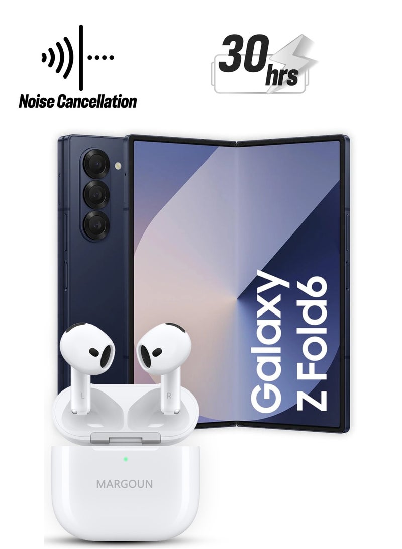 MARGOUN Premium Wireless Earbuds with ANC and 30-Hour Battery Life for Samsung Galaxy Z Fold6 - White-1 - Image 1