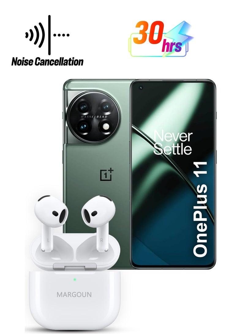 MARGOUN Premium Wireless Earbuds with ANC and 30-Hour Battery Life for OnePlus 11 - White-1 - Image 1