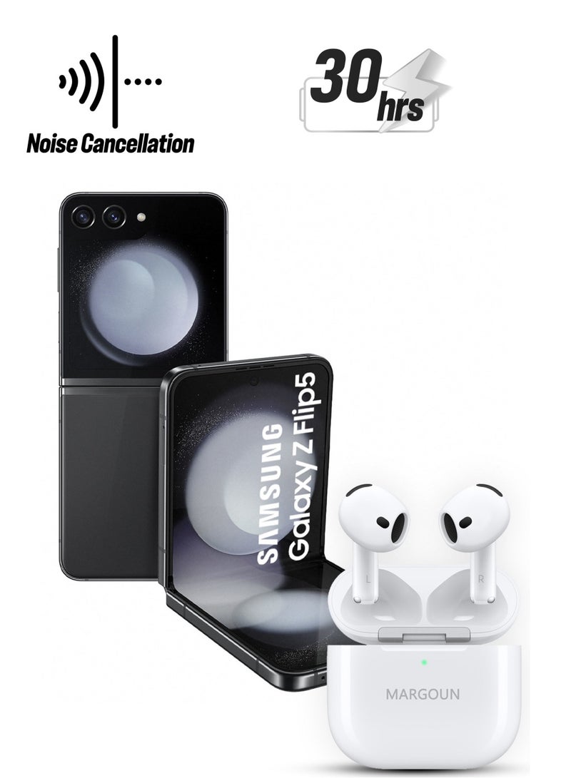 MARGOUN Premium Wireless Earbuds with ANC and 30-Hour Battery Life for Samsung Galaxy Z Flip 5 - White-1 - Image 1