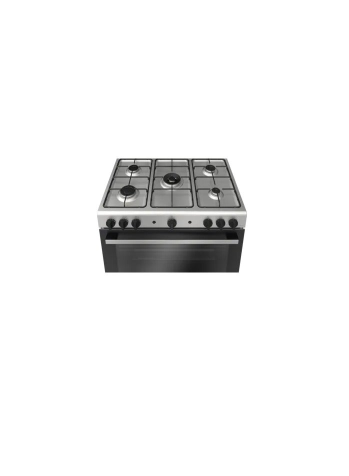 بوش Gas cooker 90 cm 5 Burners with Grill Oven Capacity 125 liter power 15700 Watt 5 Heating Levels Full Safety Seies 2 HGV1F0U50S HGV1F0U50S Silver - Image 2
