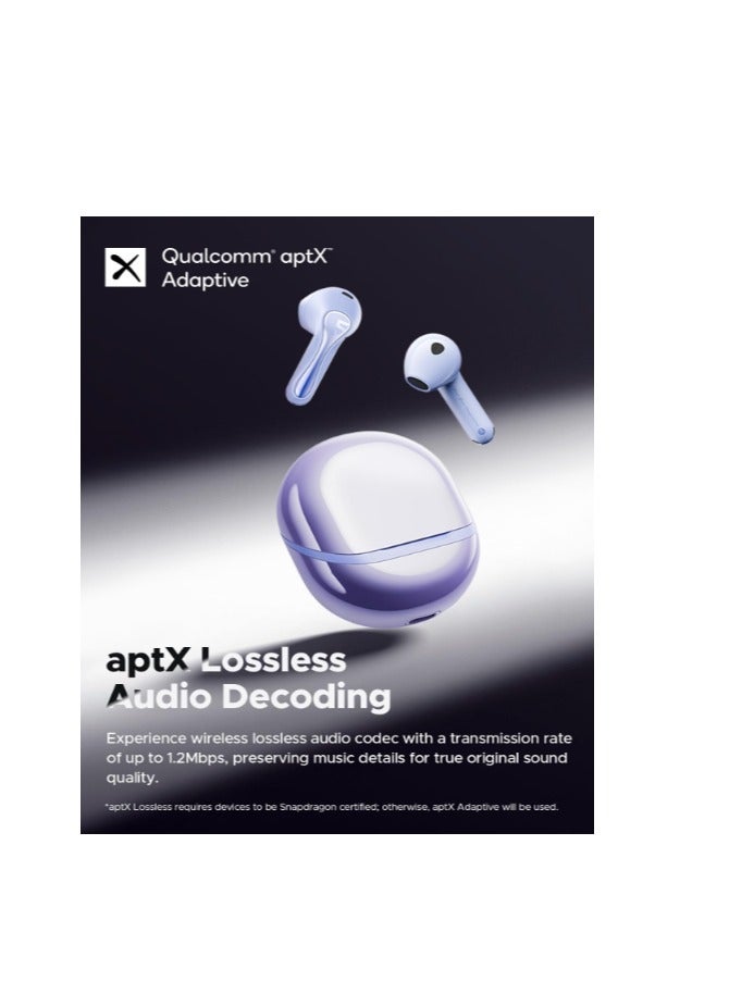 SoundPEATS Air5 Wireless Headphones with Adaptive Ambient Noise Reduction, Bluetooth 5.4 Headset with 6 Mic, 13 mm Driver, AI Call Noise Reduction and CVC V8.0, 30 Hours purple - Image 4