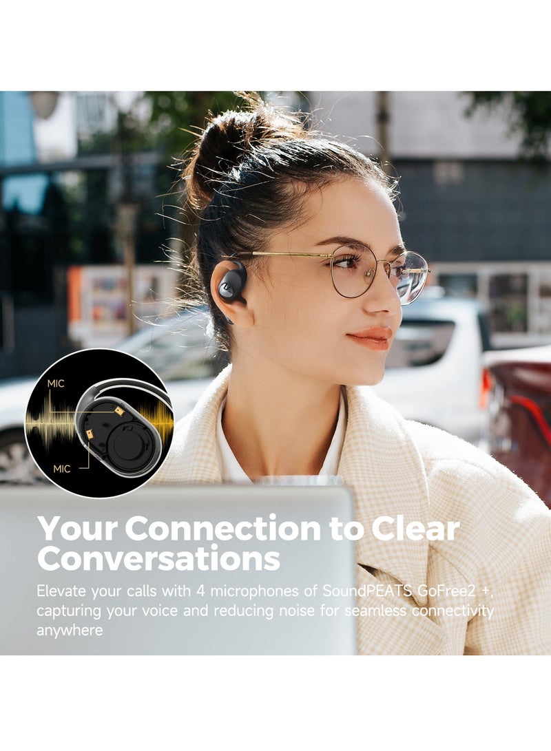SoundPEATS Soundpeats Gofree2+ Open Bluetooth Headphones LED Range 30H, V5.3 Sound Clear Link Stable Wear Comfortable Music Working Call Sport Black  - Image 5