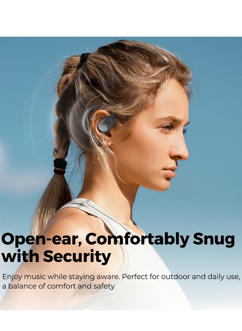 SoundPEATS Soundpeats Gofree2+ Open Bluetooth Headphones LED Range 30H, V5.3 Sound Clear Link Stable Wear Comfortable Music Working Call Sport Black  - Image 3