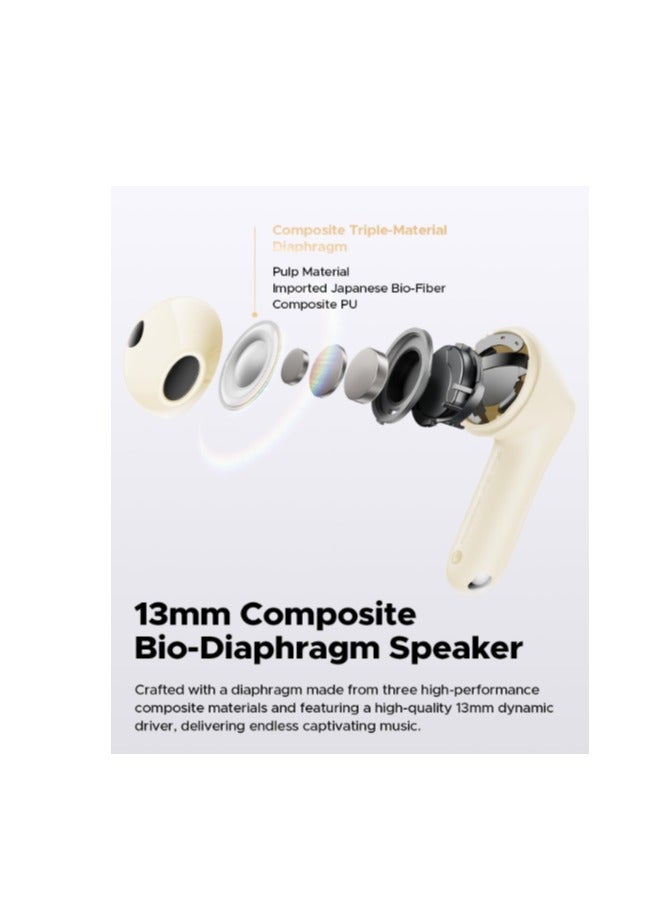 SoundPEATS SoundPEATS Air5 Wireless Headphones with Adaptive Ambient Noise Reduction, Bluetooth 5.4 Headset with 6 Mic, 13 mm Driver, AI Call Noise Reduction and CVC V8.0, 30 Hours beige  - Image 3