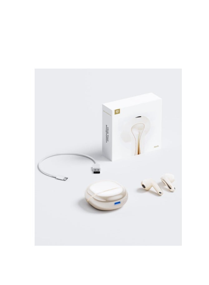 ساوند بيتس - SoundPEATS Air5 Wireless Headphones with Adaptive Ambient Noise Reduction, Bluetooth 5.4 Headset with 6 Mic, 13 mm Driver, AI Call Noise Reduction and CVC V8.0, 30 Hours beige - Image 1