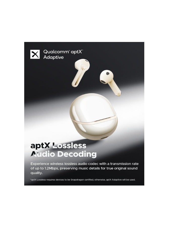 SoundPEATS SoundPEATS Air5 Wireless Headphones with Adaptive Ambient Noise Reduction, Bluetooth 5.4 Headset with 6 Mic, 13 mm Driver, AI Call Noise Reduction and CVC V8.0, 30 Hours beige  - Image 4