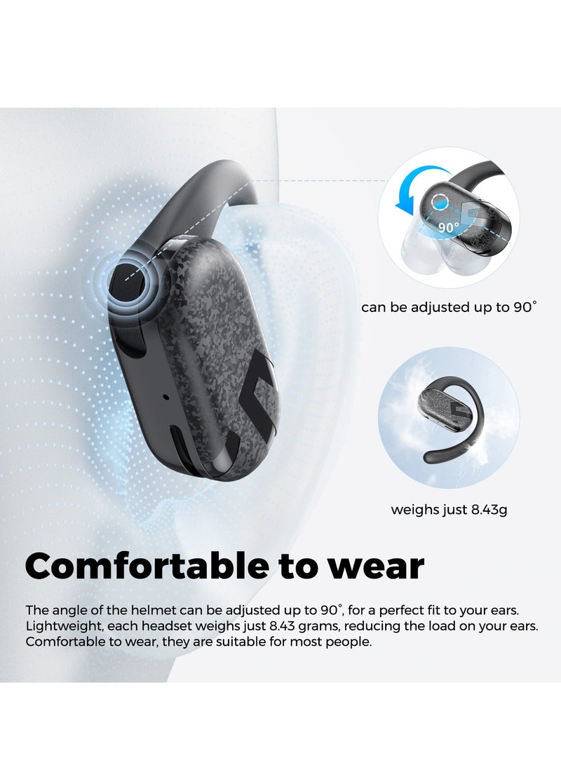SoundPEATS Bluetooth Breezy Open Headset Adjustable Hook 5.4 Microphone Wireless Ipx4 Waterproof Sports 40 Hour Play Support Apps Sports Music Calls Works Black black  - Image 3