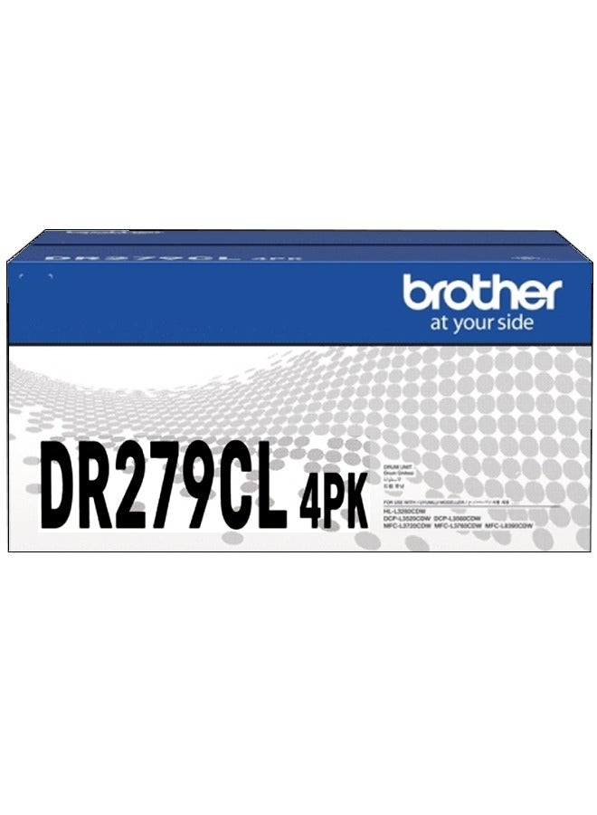 brother Original Brother DR279CL 4-Pack Drum Unit for HL-L3280CDW, DCP-L3520CDW, DCP-L3560CDW, MFC-L3720CDW, MFC-L3760CDW Black,Cyan,Yellow,Magenta - Image 1