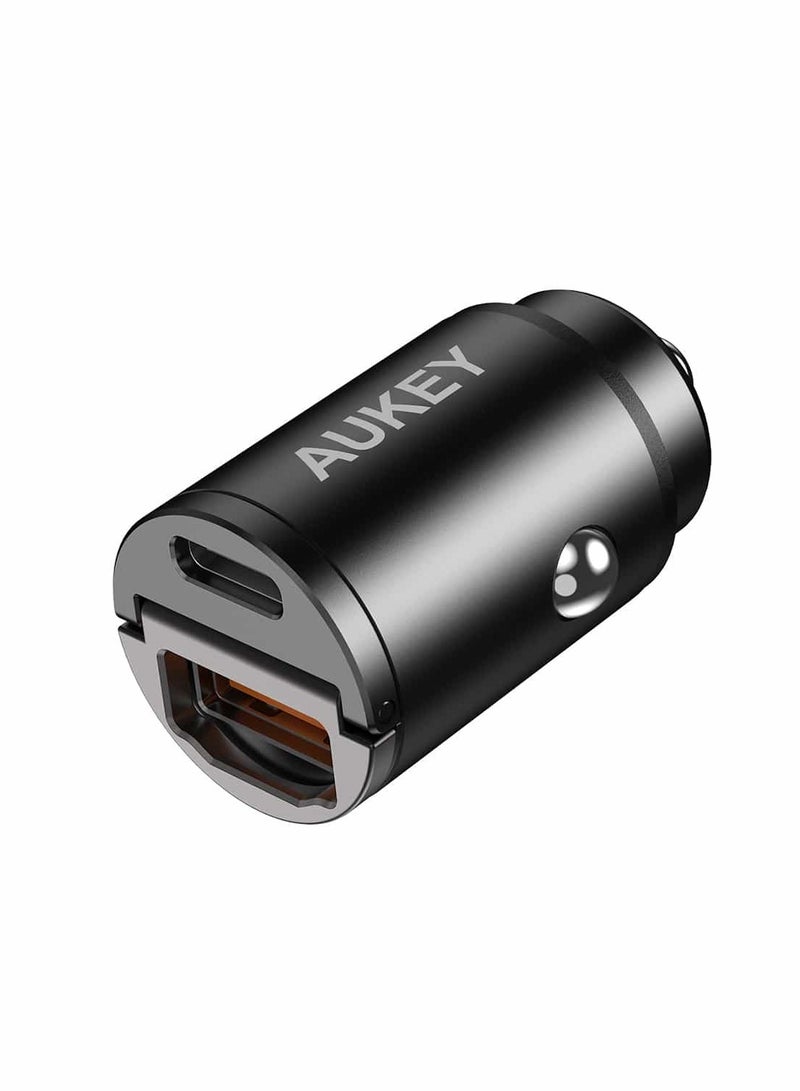 أوكي شاحن سيارة معدني مزدوج المنفذ سريع الشحن CC-A3 30W PD مع PPS و QC 3.0 - Image 1