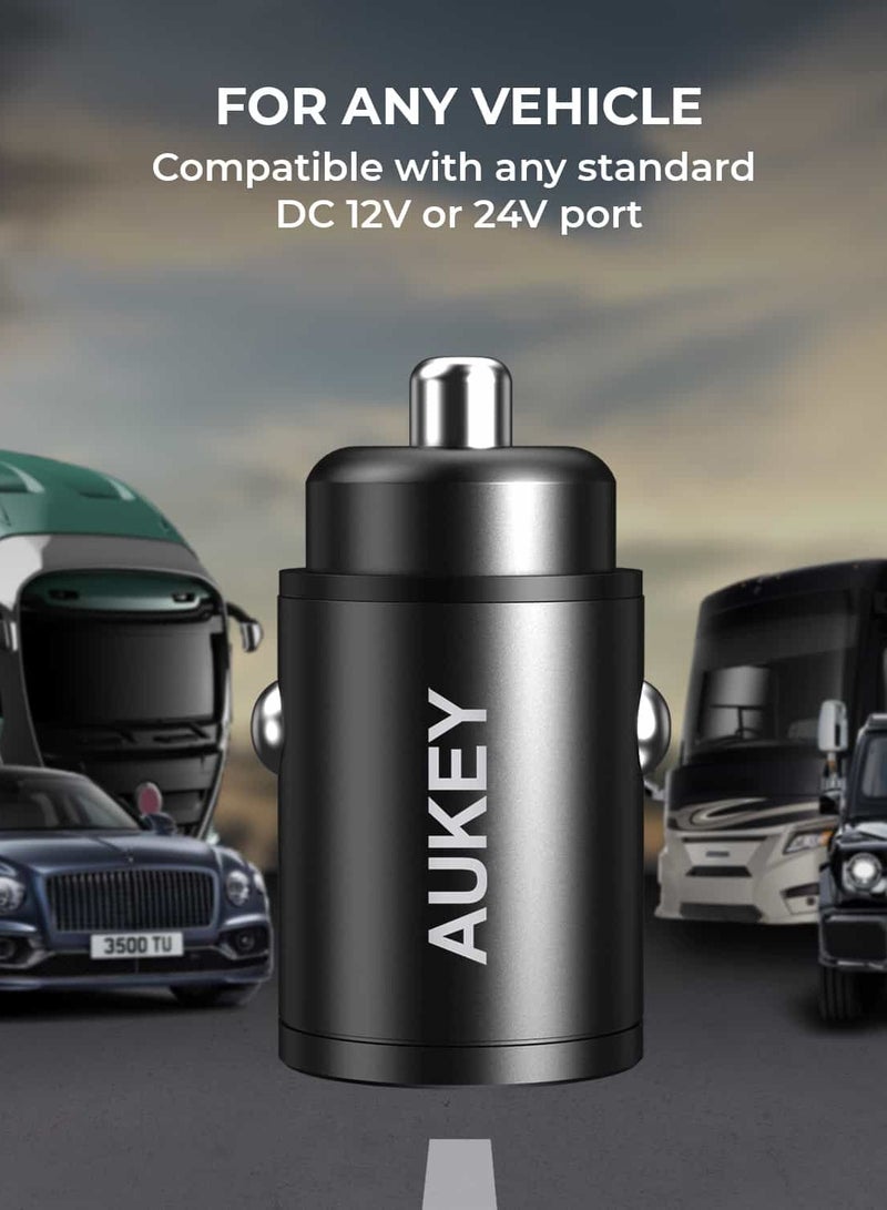 أوكي شاحن سيارة معدني مزدوج المنفذ سريع الشحن CC-A3 30W PD مع PPS و QC 3.0 - Image 2