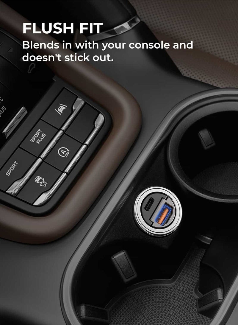 أوكي شاحن سيارة معدني مزدوج المنفذ سريع الشحن CC-A3 30W PD مع PPS و QC 3.0 - Image 4