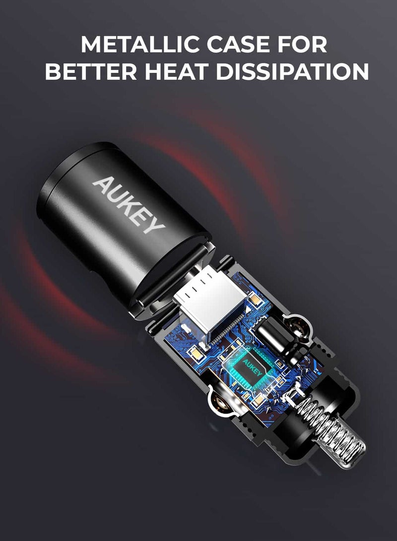 أوكي شاحن سيارة معدني مزدوج المنفذ سريع الشحن CC-A3 30W PD مع PPS و QC 3.0 - Image 5