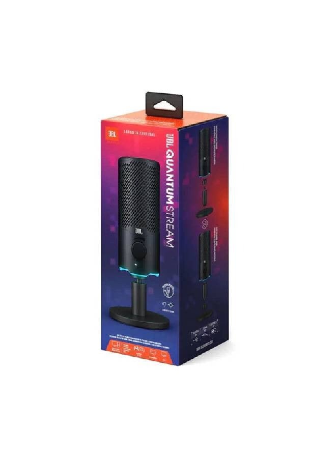JBL - Quantum Stream Dual pattern premium USB Microphone for Streaming, Recording and Gaming, Voice monitoring with easy volume control Quantum Black - Image 1