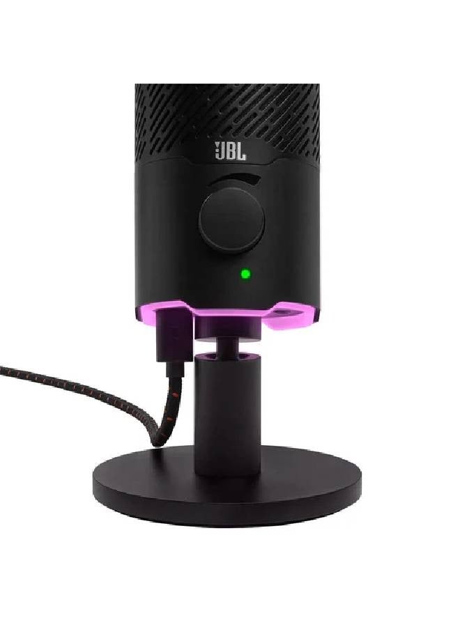 JBL - Quantum Stream Dual pattern premium USB Microphone for Streaming, Recording and Gaming, Voice monitoring with easy volume control Quantum Black - Image 1
