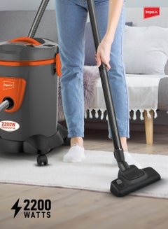 Impex Turkish Vacuum Cleaner 21L Dust Bag Capacity, SMS Filter & Cloth Dust Bag, Dust Indicator, Dry And Air Blow Function And Low Noise Operation, 21 L 2200 W VC 4721T Grey/Orange  - Image 4