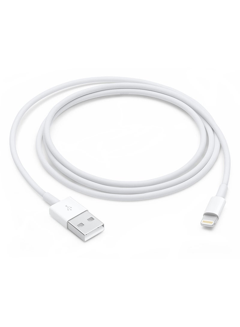 MARGOUN - (For Apple iPhone 12 Pro) Reliable 3-Pin Charger Adapter with 1m USB-A to Lightning Cable White - Image 1