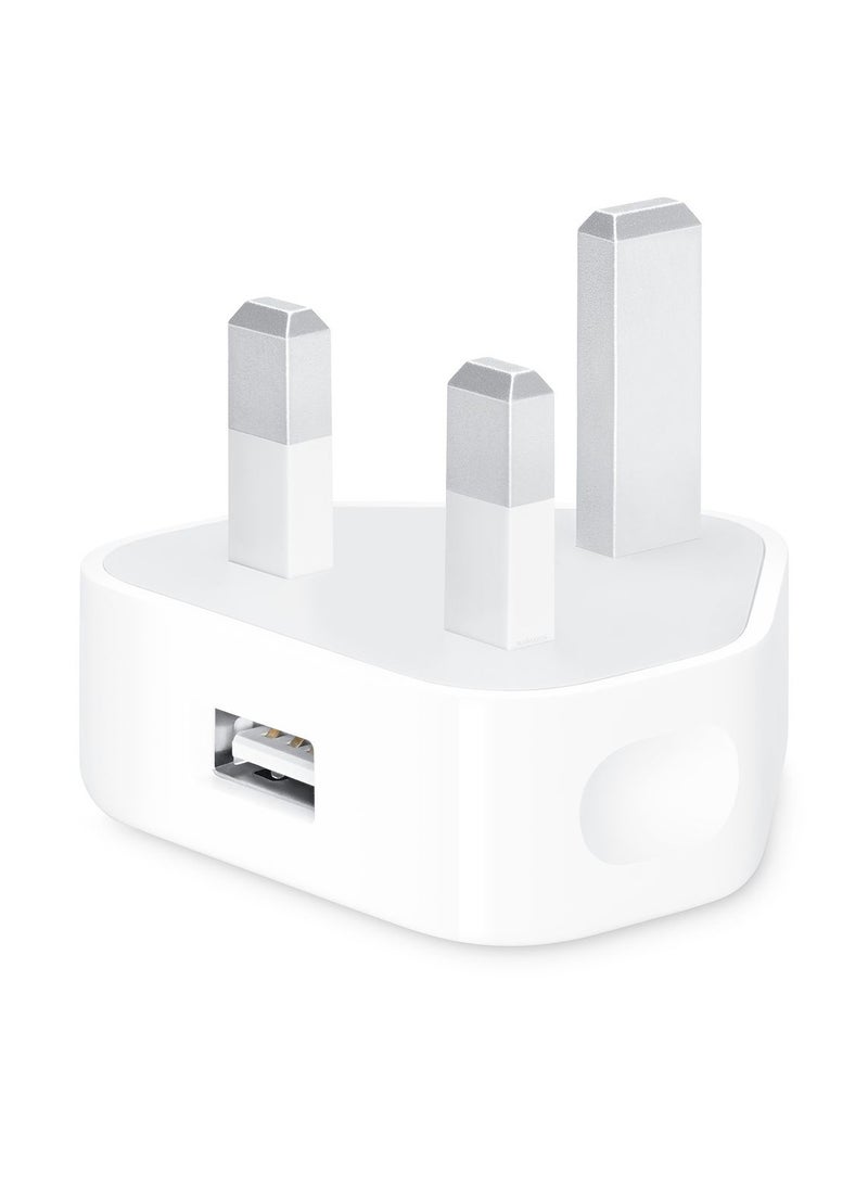 MARGOUN - (For Apple iPhone 12 Pro) Reliable 3-Pin Charger Adapter with 1m USB-A to Lightning Cable White - Image 1