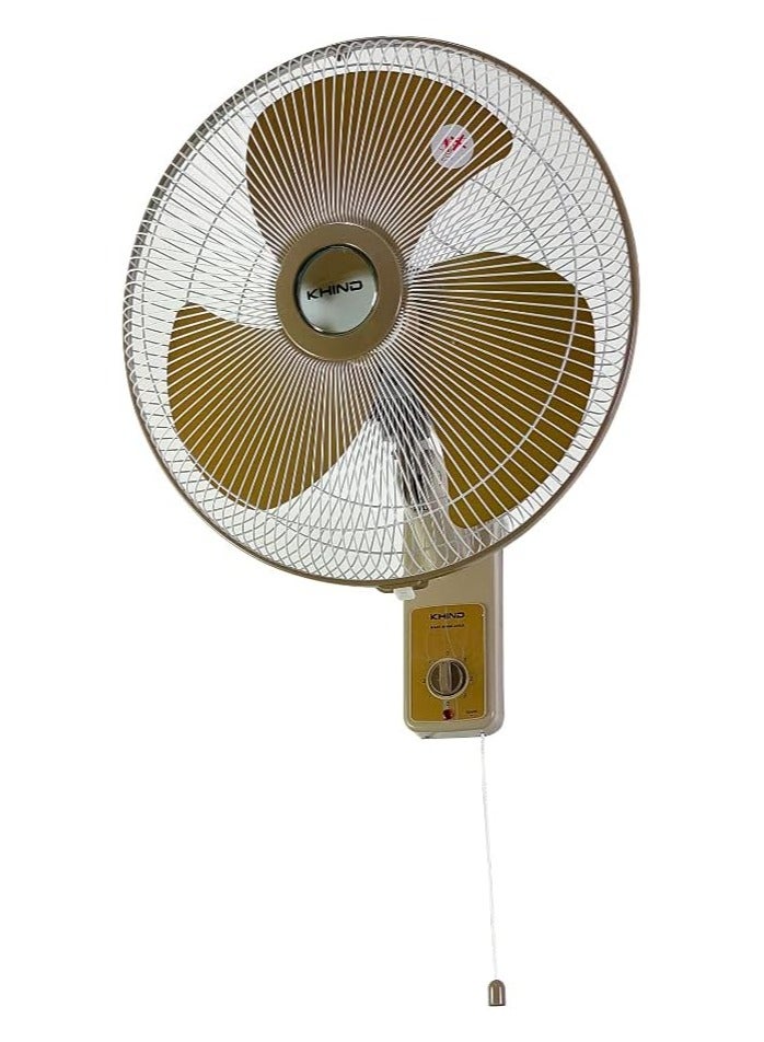 KHIND Wall Fan Metal Blade16-inch 3-Speed Option Auto Oscillation 100% Copper Motor 2-Year Warranty 55 W WF1601M Gold/Mocha  - Image 1