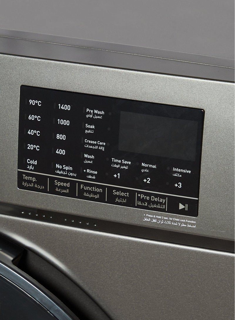 أدميرال 10kg Washer 6 kg Dryer Inverter Motor Jet Wash Allergy Steam Quick Wash Inox Color ADWD10614HISCQA Silver  - Image 4