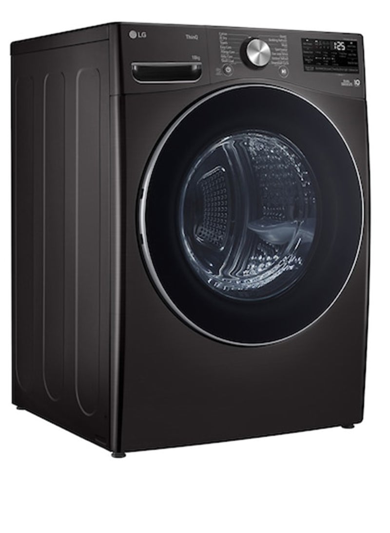 إل جي مجفف ملابس سعة 18 كجم، مضخة حرارية مزدوجة العاكس، تقنية ThinQ، مستشعر واي فاي، 330 كيلو واط، RH18U8JVCW، فولاذ أسود 330 kW RH18U8JVCW - Image 3