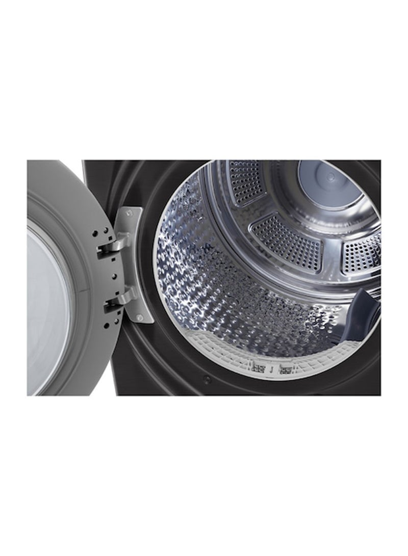 إل جي مجفف ملابس سعة 18 كجم، مضخة حرارية مزدوجة العاكس، تقنية ThinQ، مستشعر واي فاي، 330 كيلو واط، RH18U8JVCW، فولاذ أسود 330 kW RH18U8JVCW - Image 5