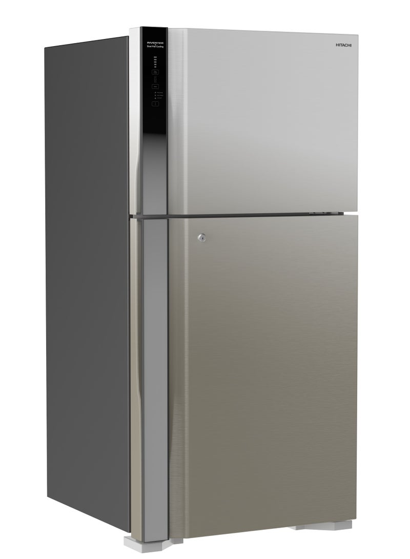هيتاشي Refrigerator 12.9Cuft Freezer 5.1Cuft Inverter Compressor Brilliant Silver 334 kW HRTN8565DFBSLSA Silver - Image 2
