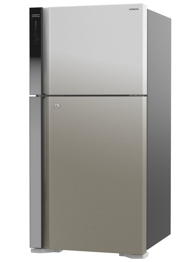 هيتاشي Refrigerator 12.9Cuft Freezer 5.1Cuft Inverter Compressor Brilliant Silver 334 kW HRTN8565DFBSLSA Silver - Image 4