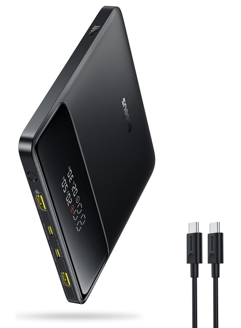 Baseus 20000 mAh 100W Power Bank, Fast Charging Portable Charger, High-Capacity Laptop Charger with 2 PD 3.0 USB-C & 2 QC 4.0 USB-A Ports, Ultra-Slim Battery Pack Compatible with Laptops, MacBook, Dell, ROG Ally, Steam Deck, iPhone 16/15/14/13/12 Series, Samsung Galaxy S24/S23 Ultra, iPad, AirPods, Tablets, and More Devices (2024 Upgraded) Matte Black  - Image 3