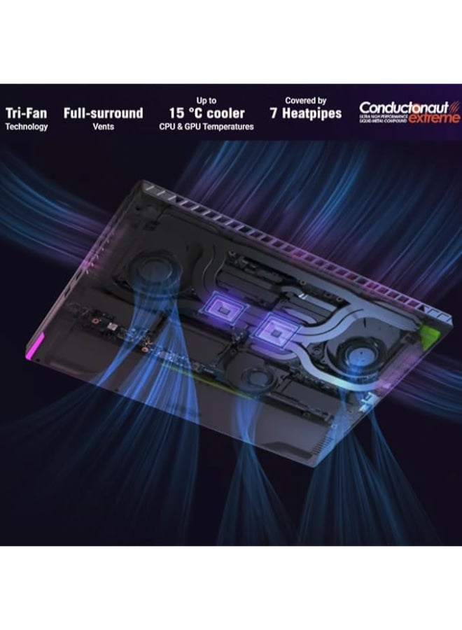 ROG Strix G18 Laptop With 18-Inch WQXGA (2560x1600) Display IPS, Core i9-14900HX Processor/32GB DDR5 RAM/2TB SSD/8GB NVIDIA GeForce RTX 4080 Graphics/Windows 11 Pro/ English/Arabic Grey