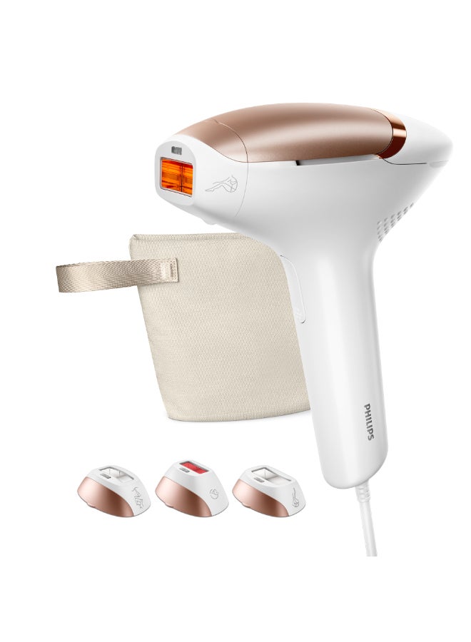Philips - Lumea 8000 Series IPL Hair Removal Device SmartSkin Sensor Clinically Proven Performance 3 Attachments  BRI937/02 White/Gloden Rose - Image 1