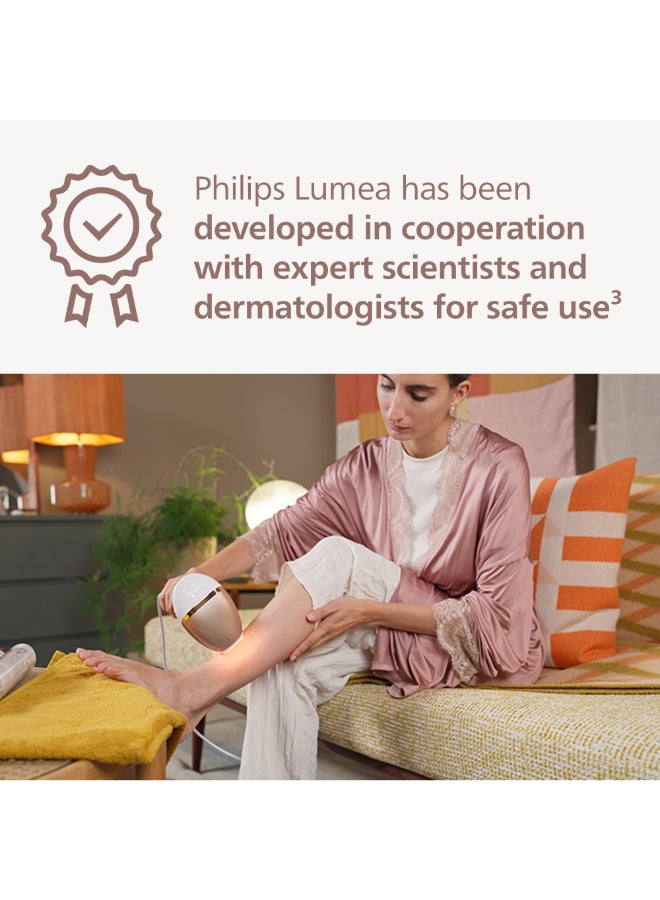 Philips - Lumea 8000 Series IPL Hair Removal Device SmartSkin Sensor Clinically Proven Performance 3 Attachments  BRI937/02 White/Gloden Rose - Image 1