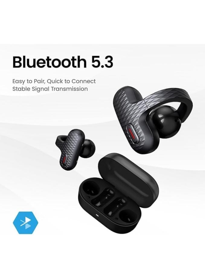 Amazfit - New Amazfit Up Headphones OWS Open Ear Wireless Earbuds with Bluetooth 5.3, Easy Touch Control, IPX 4 Water Resistant, AI Background Noise Reduction,Earphones Orginal Black - Image 1