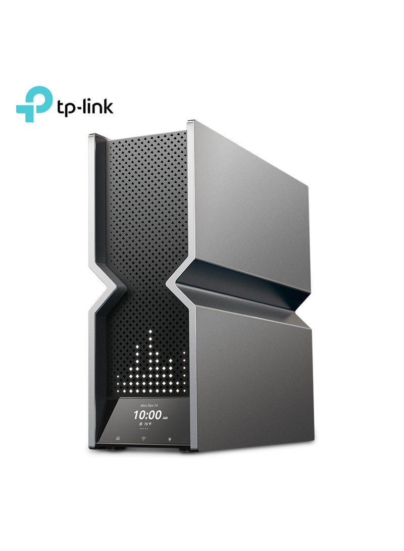 TP-LINK - Archer BE24000 Quad-Band WiFi 7 Router (Archer BE900) with Dual 10 Gbps Multi-Gig Ethernet Ports and LED Touch Screen,12 High Performance Antennas, VPN Supported Grey - Image 1