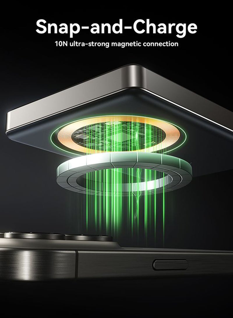 JOYROOM 10000 mAh 10000Mah Ultra-Slim Magnetic Wireless Power Bank | 1.4Cm Thin – Very Comfortable In Hand, Won’T Block Camera | 20W Pd Fast Charging, 15W Wireless, Type-C & Lightning Input Titanium Silver - Image 4