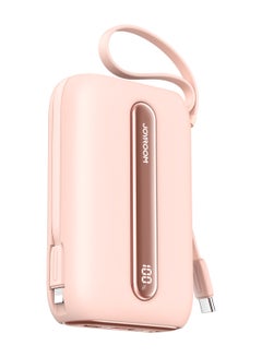 20000 mAh JR-L012 Plus 22.5W Ultra Fast Charging Mini Power Bank With Dual Cables Pink