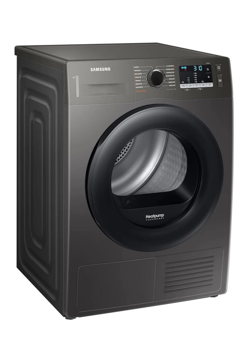 Samsung - Samsung Series 5 DV80TA020AX/EU with Optimal Dry™, Freestanding Heat Pump Tumble Dryer, 8 kg, Graphite, A++ Rated [Energy Class A++] DV80TA020AXEU Black - Image 1