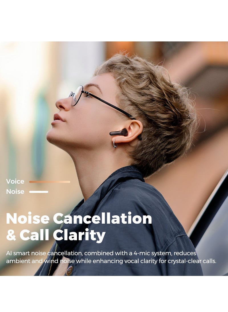 ساوند بيتس - Air5 Lite Wireless Bluetooth Headset, High Fidelity Audio, Bluetooth 5.4 Headset, 13mm Drivers, LDAC Codec, Talking Noise Cancelling Headset, Stereo Sound, 30 Hour Battery Life Supports APP Fast Charging black - Image 1