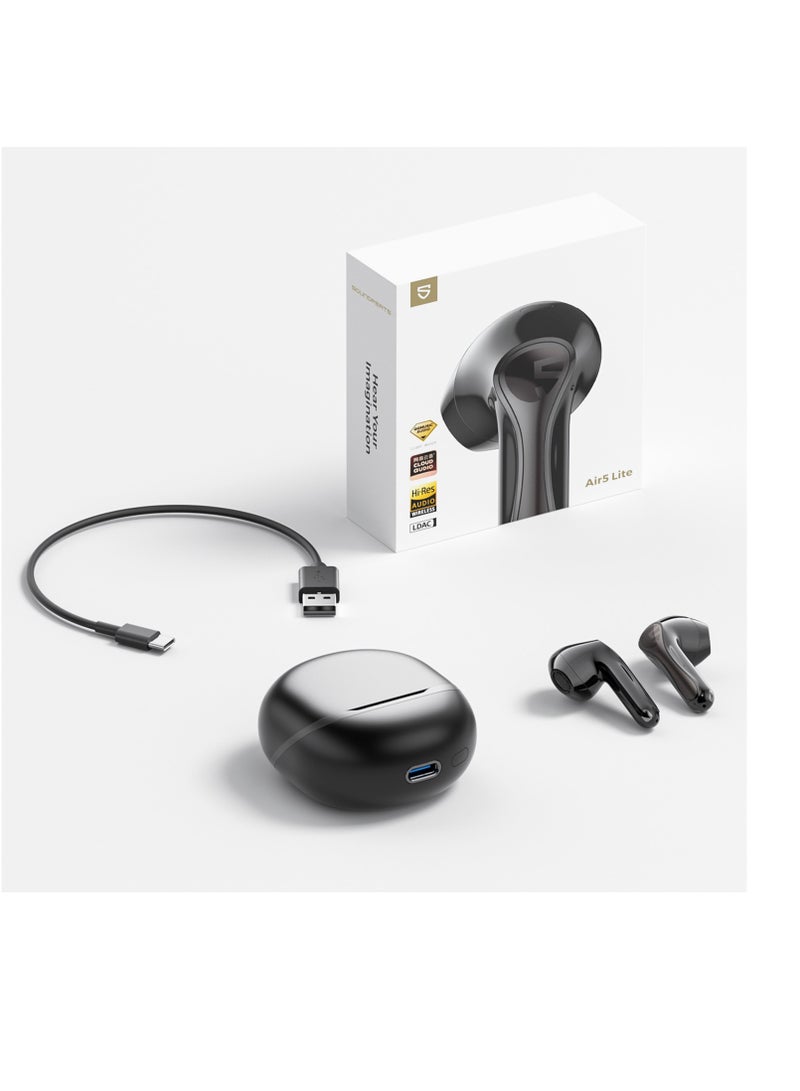ساوند بيتس - Air5 Lite Wireless Bluetooth Headset, High Fidelity Audio, Bluetooth 5.4 Headset, 13mm Drivers, LDAC Codec, Talking Noise Cancelling Headset, Stereo Sound, 30 Hour Battery Life Supports APP Fast Charging black - Image 1