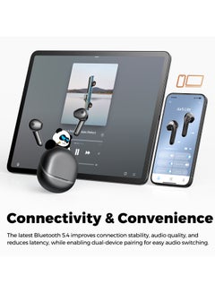 Air5 Lite Wireless Bluetooth Headset, High Fidelity Audio, Bluetooth 5.4 Headset, 13mm Drivers, LDAC Codec, Talking Noise Cancelling Headset, Stereo Sound, 30 Hour Battery Life Supports APP Fast Charging black - pnsku/N70138992V/45/_/1735812080/c4442a93-ec65-4660-b6f0-e4ff25015dcd