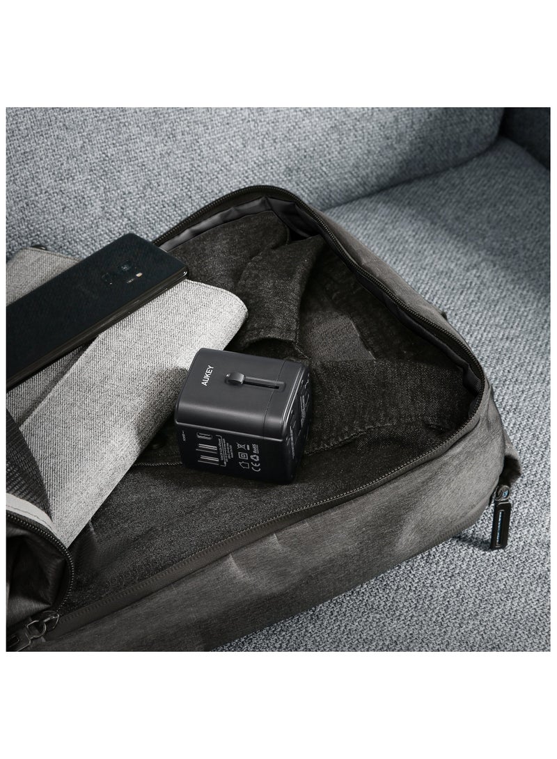 أوكي PA-TA01 3 USB Ports Universal Adapter Black  - Image 5