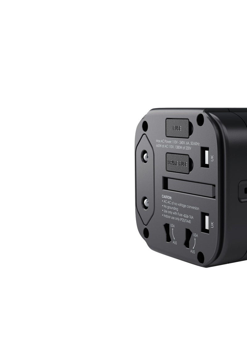 أوكي PA-TA01 3 USB Ports Universal Adapter Black  - Image 3