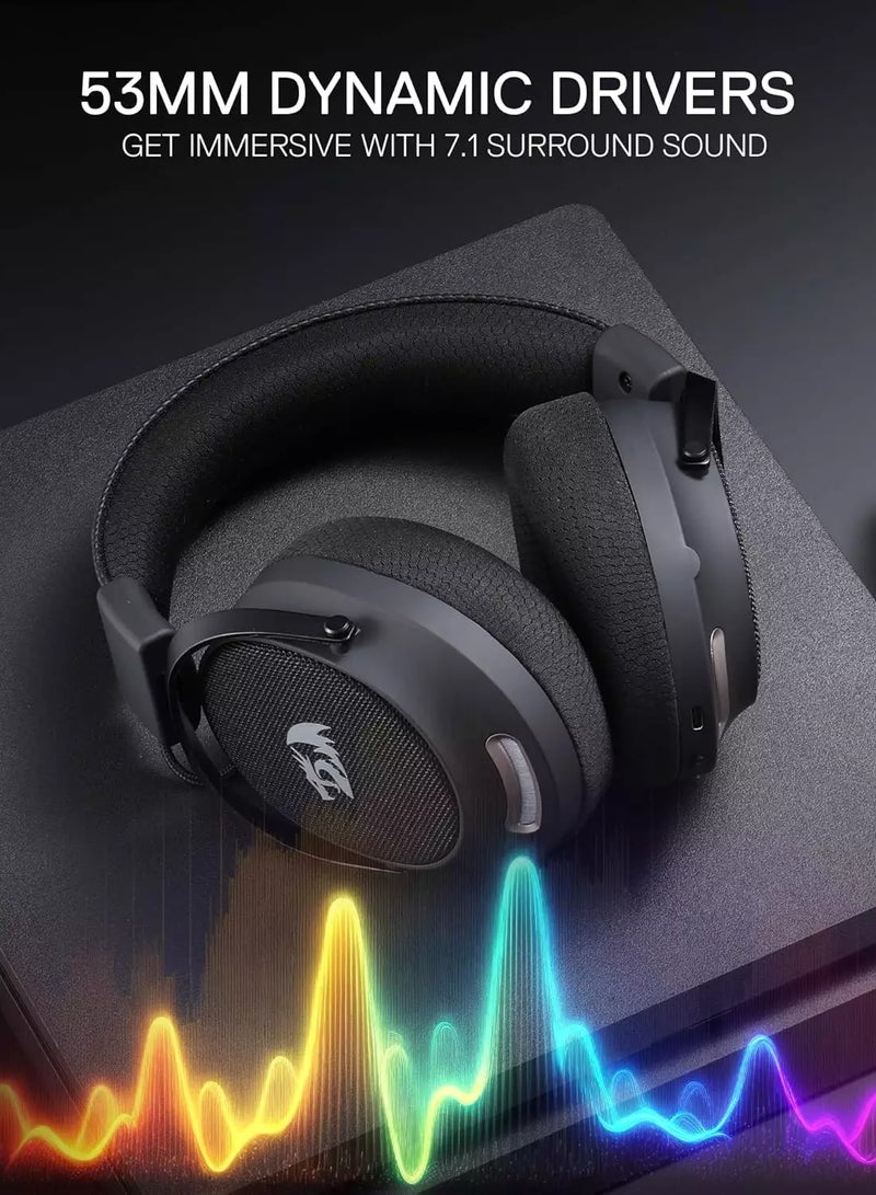 ريدراجون - Wireless Gaming Headset H858 with 3-Mode , 7.1 Surround Sound, 53 mm Drivers for phone and PC - Image 1
