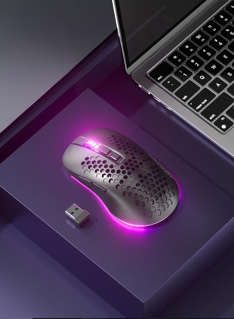 REDRAGON Wireless Gaming Mouse M694 with Honeycomb Shell, 7200DPI Tri-Mode Ultralight Gaming Mouse Wireless, RGB, 7 Programmable Buttons - Image 3