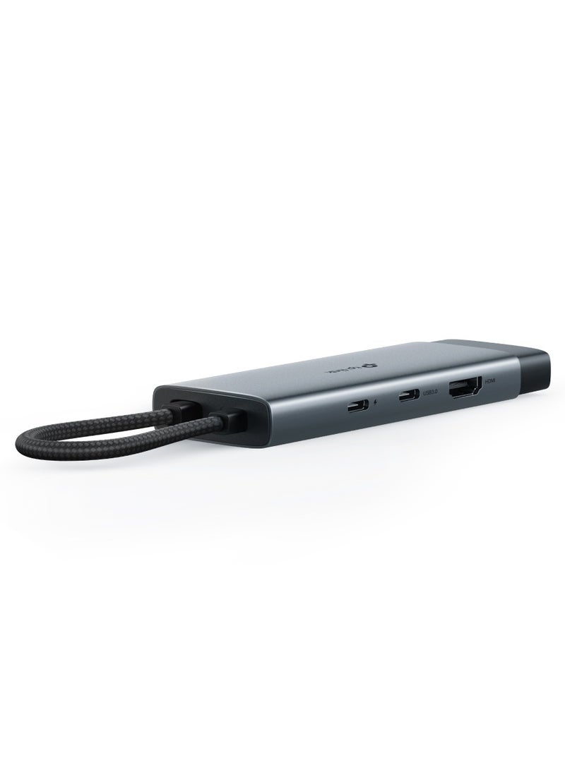TP-LINK - UH6120C USB C Hub PD100W, 4K 60Hz HDMI, 1× USB C 5Gbps, 2× USB A 5Gbps, Gigabit Ethernet, Compatible with MacOS, Windows, Linux, iPad OS, iOS, Android, ChromeOS, Nintendo Grey - Image 1